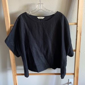 Elizabeth Suzann Black Linen OSP Georgia Tee